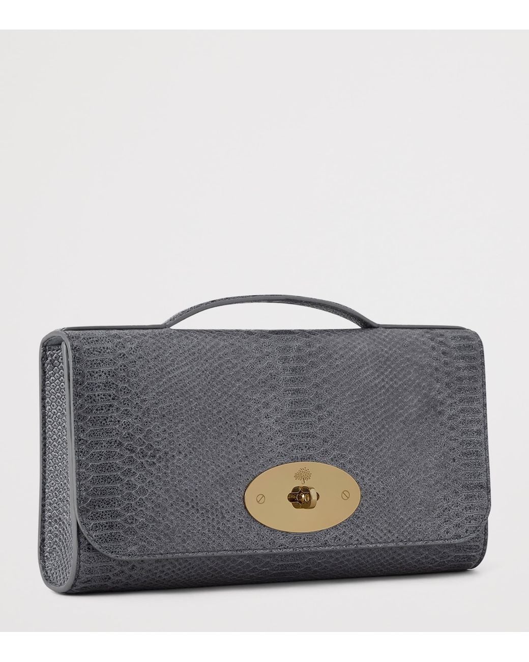 Mulberry Gray Lambskin Lily Clutch Bag