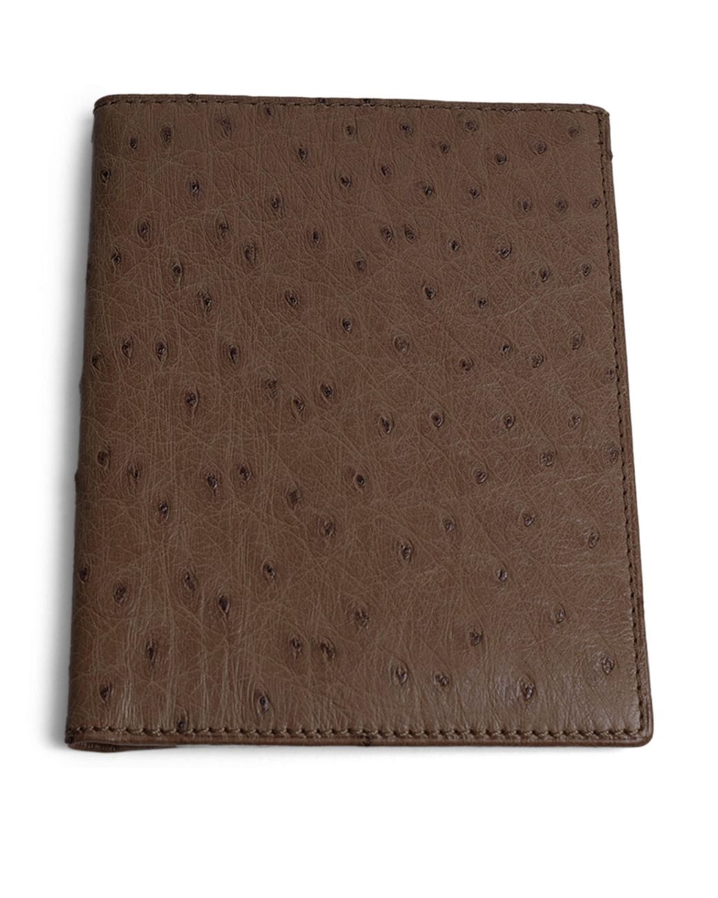 Swaine Brown Ostrich Leather Bifold Coat Wallet for men