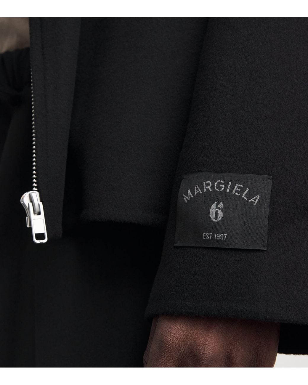 MM6 by Maison Margiela Black Wool Zip-Up Jacket for men