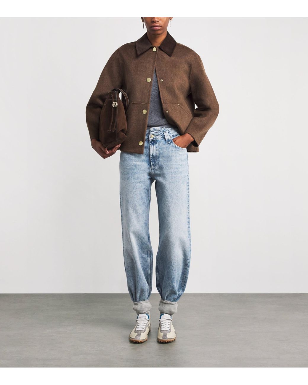 Claudie Pierlot Brown Wool-Blend Barn Jacket