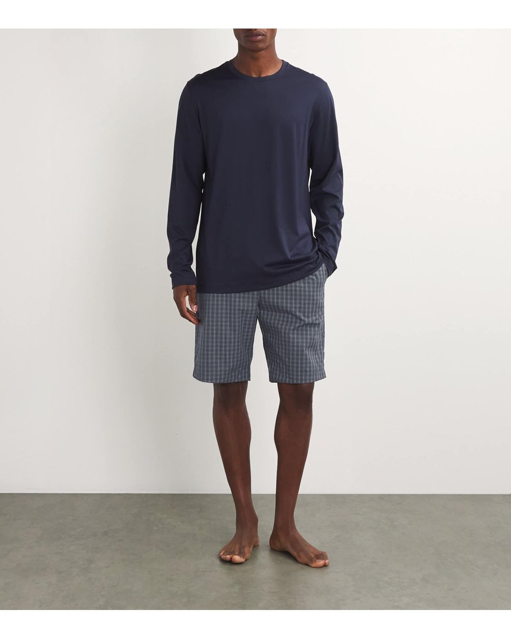 Hanro Blue Cotton Night & Day Shorts for men