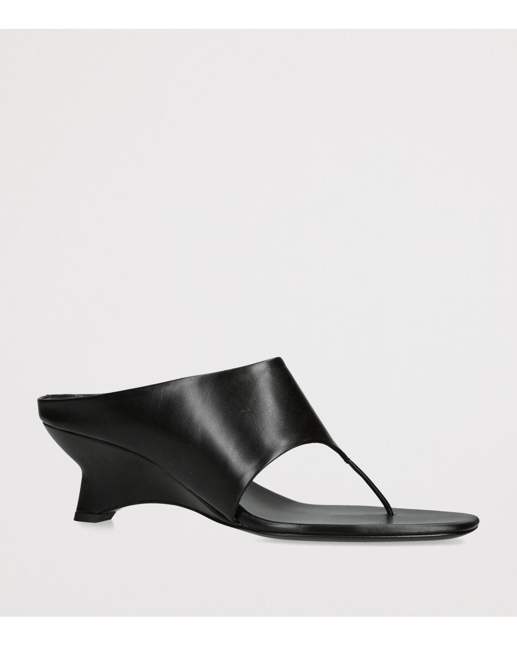 Khaite Black Leather Marlow Heeled Mules 55