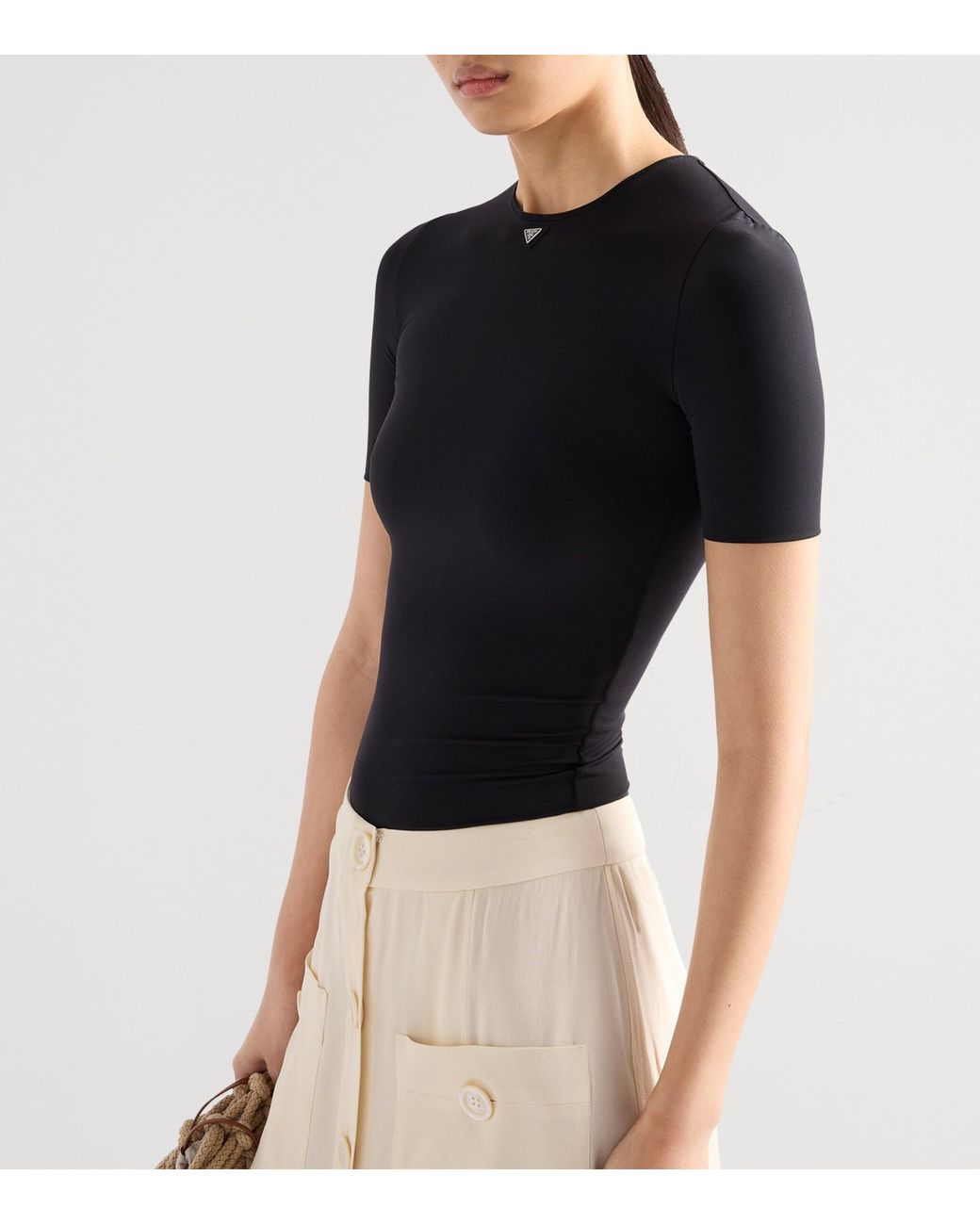 Prada Black Stretch-Fabric T-Shirt