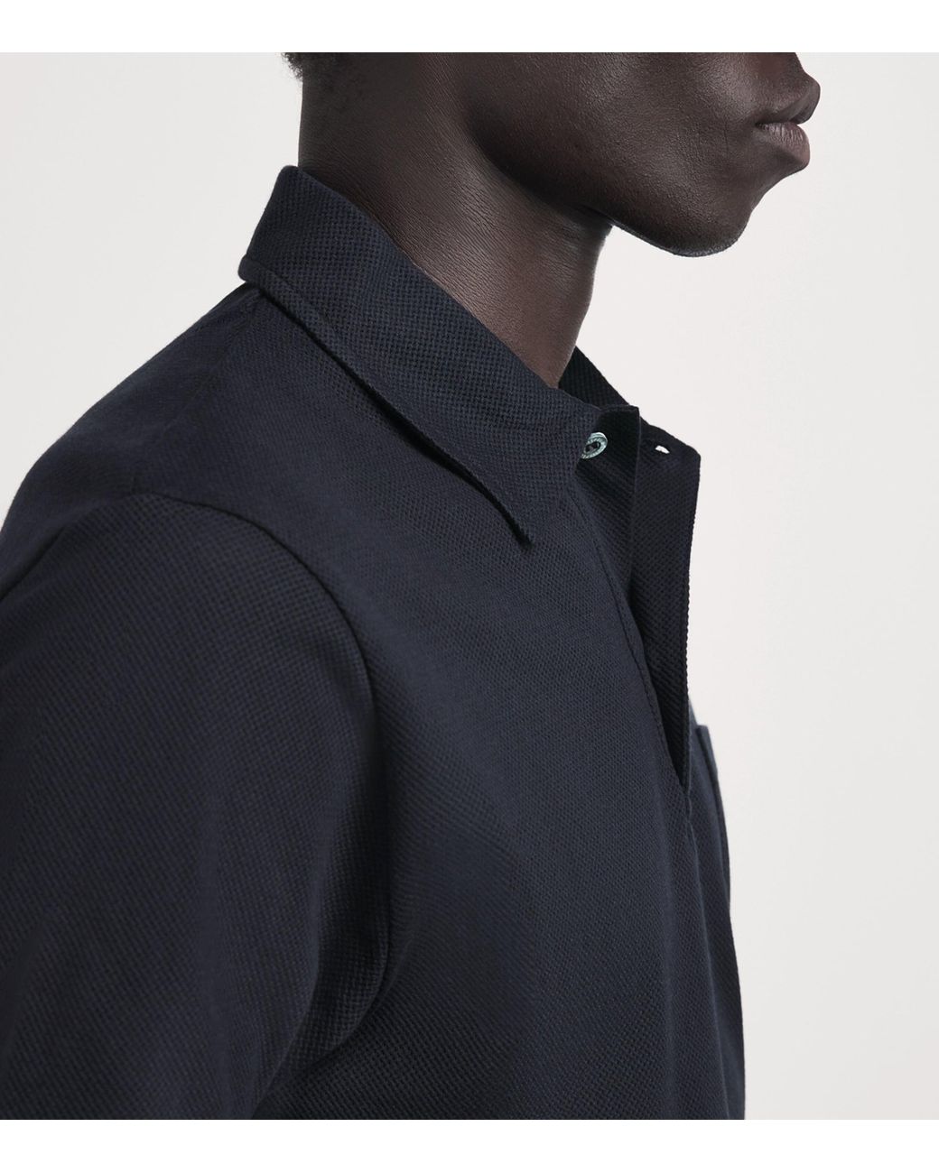 Sunspel Blue Sea Island Cotton Riviera Polo Shirt for men
