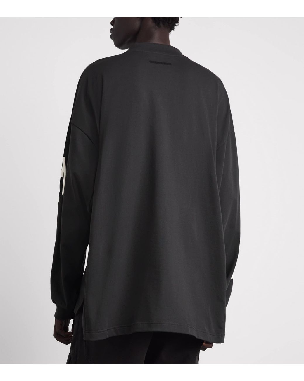 Fear Of God Black Cotton Panelled Modern Long-Sleeve T-Shirt for men
