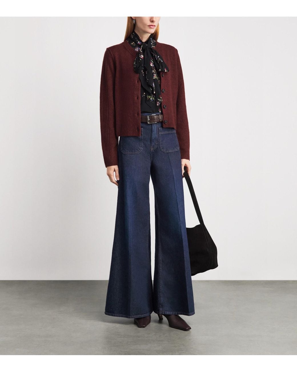 ME+EM Blue Flared Wide-Leg Jeans