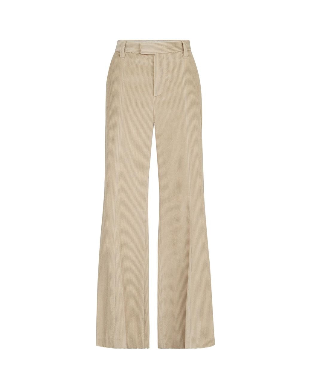 Brunello Cucinelli Natural Corduroy Flared Trousers