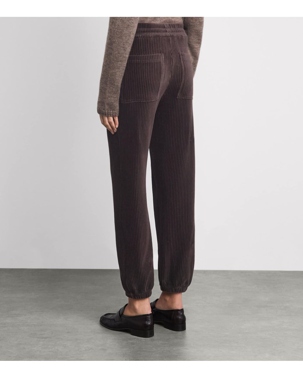 ME+EM Black Corduroy Cuffed Trousers