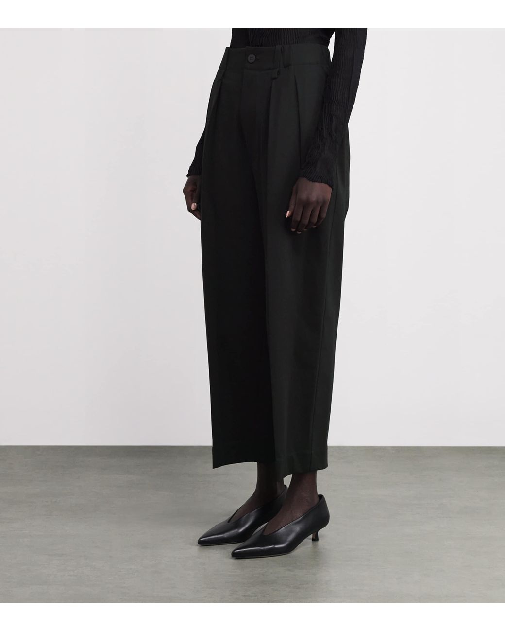 Issey Miyake Black Cotton-Blend Simple Ensemble Trousers