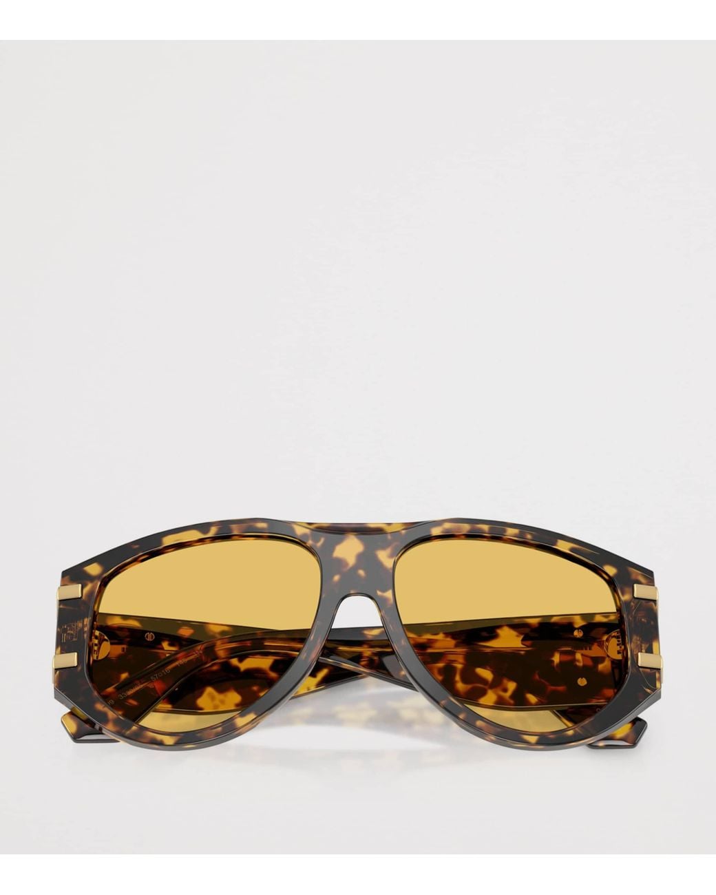 Dolce & Gabbana Yellow Tortoiseshell Oversized Pilot Sunglasses