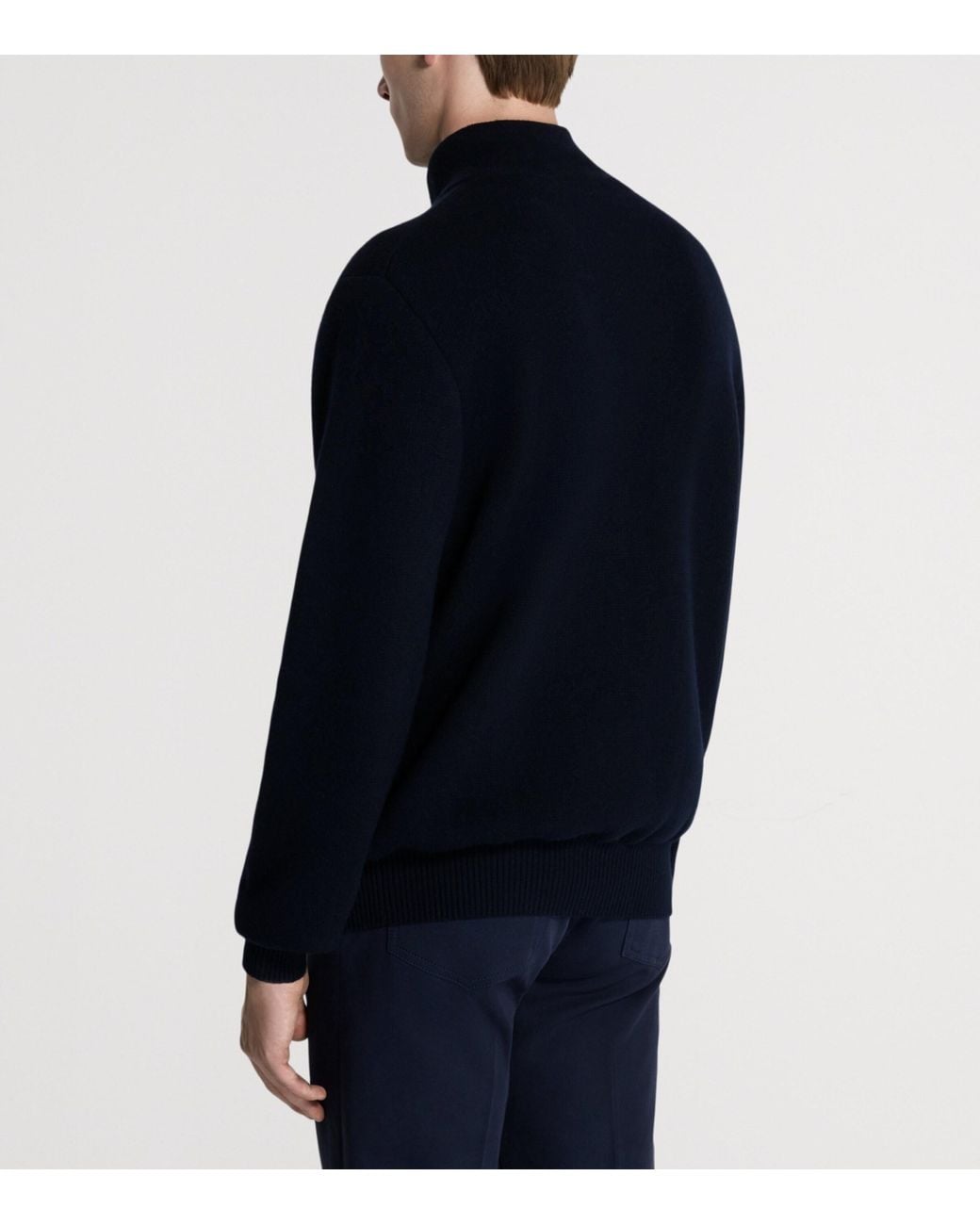 Dunhill Blue Cotton-Cashmere Athluxury Bomber Jacket for men