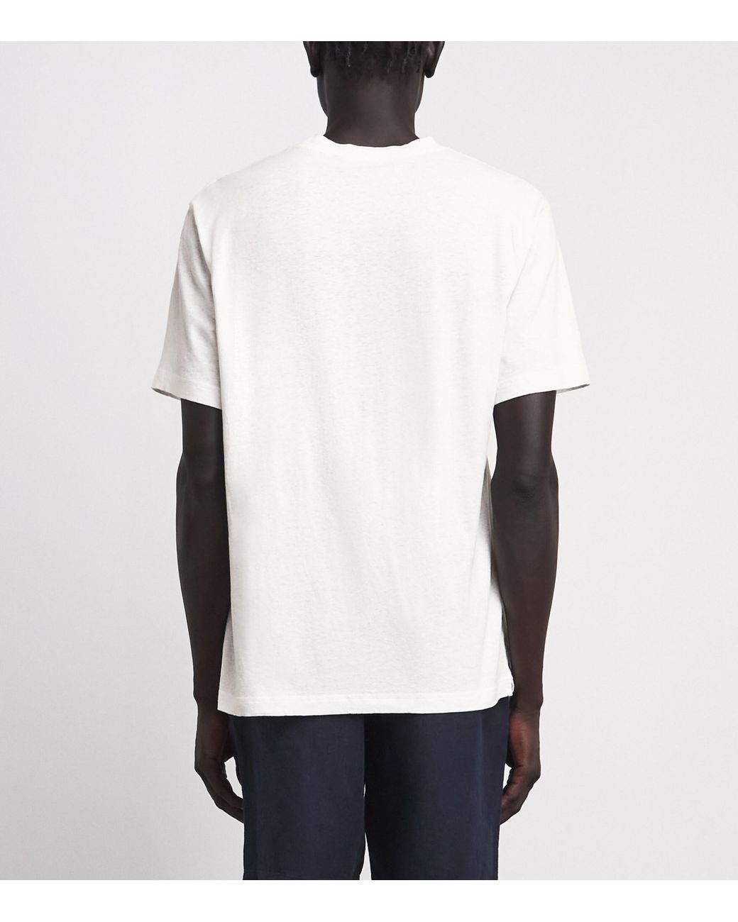 Frescobol Carioca White Cotton-Linen Dinis T-Shirt for men