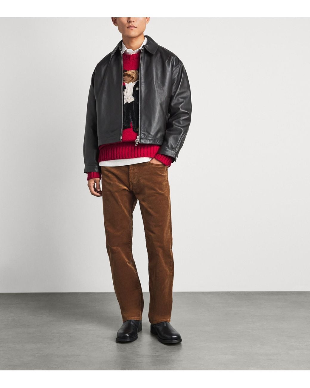 Polo Ralph Lauren Pink Wool Martini Bear Sweater for men