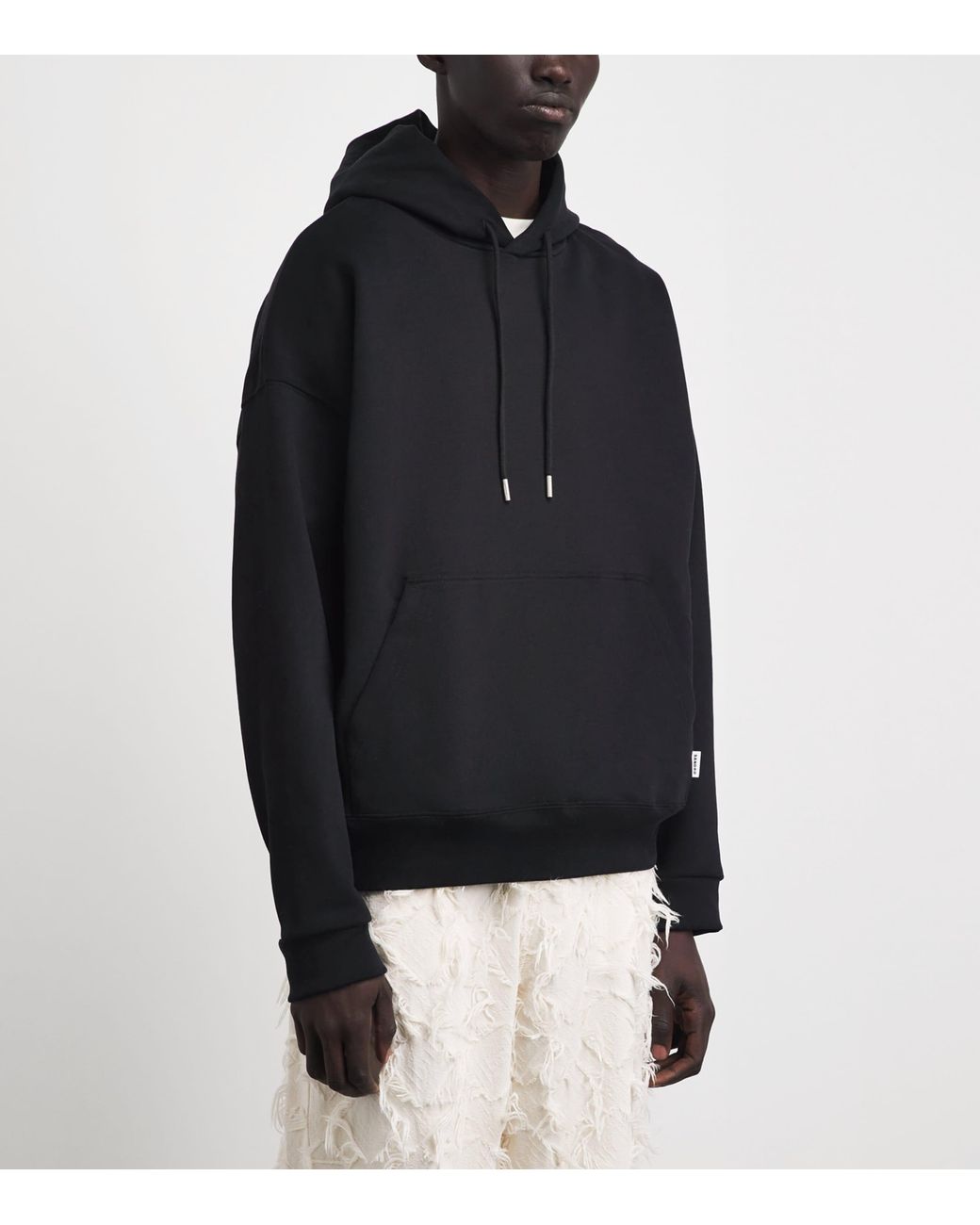 Sandro Black Oversized Cotton Hoodie for men