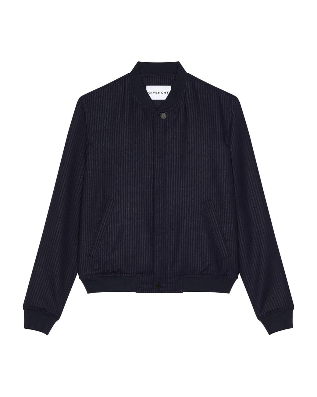 Givenchy Blue Wool-Blend Stripe Bomber Jacket for men