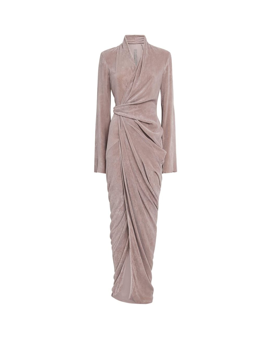 Rick Owens Pink Wrap Abito Maxi Dress