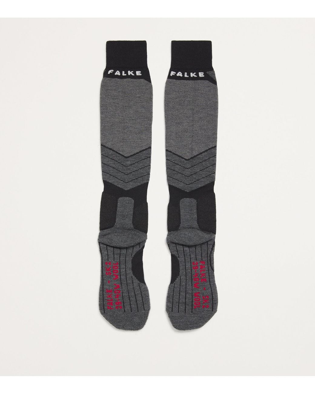 Falke White Virgin Wool-Blend Sk2 Skiing Socks