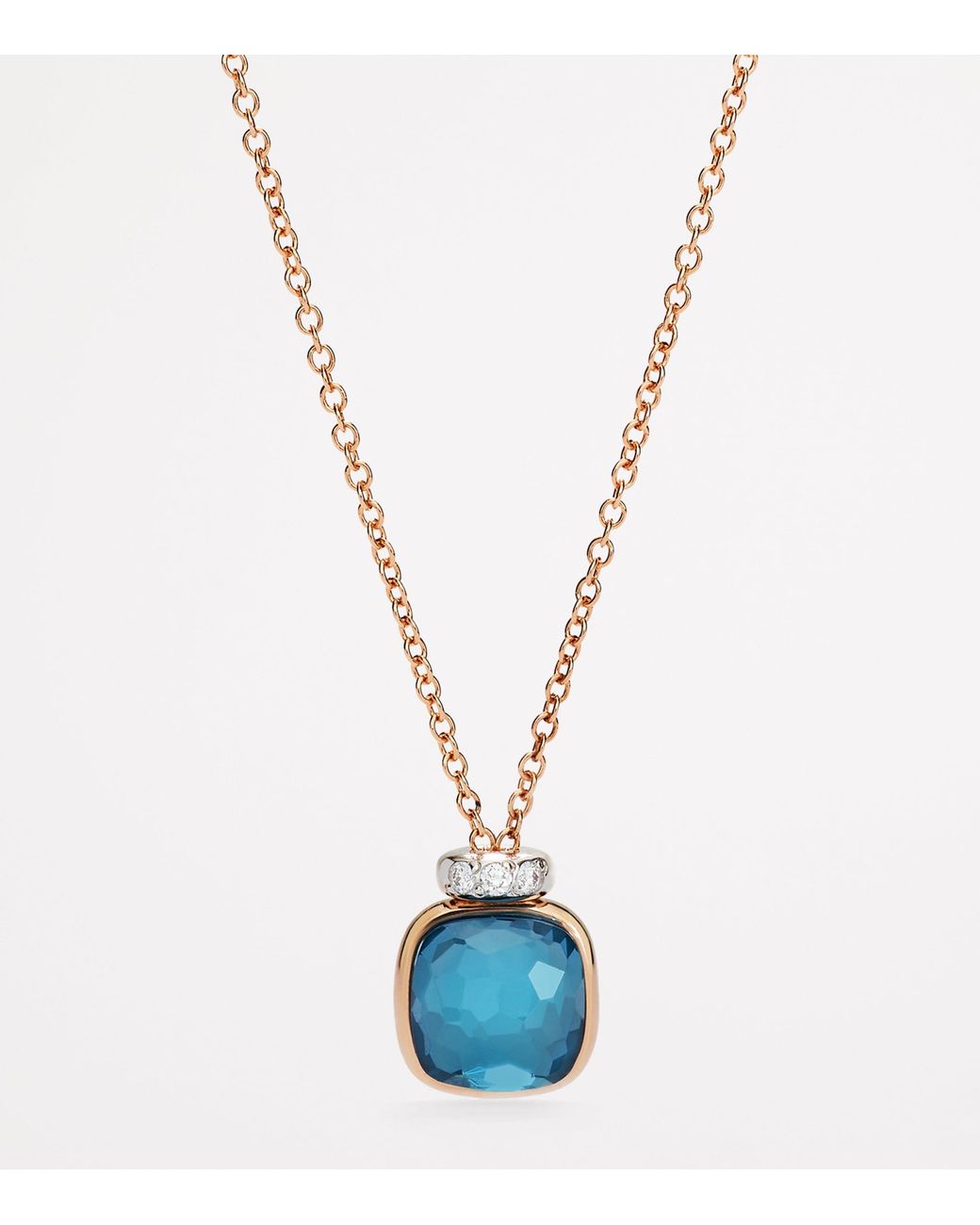 Pomellato Metallic Mixed, Topaz And Diamond Nudo Necklace