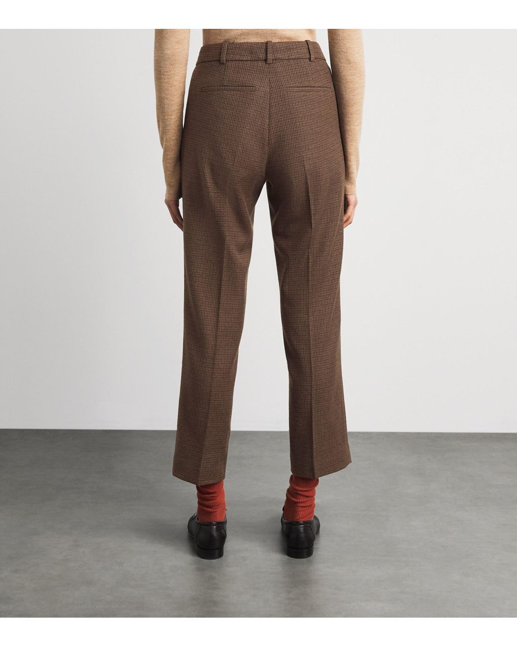 Polo Ralph Lauren Brown Cotton-Blend Slim Tailored Trousers