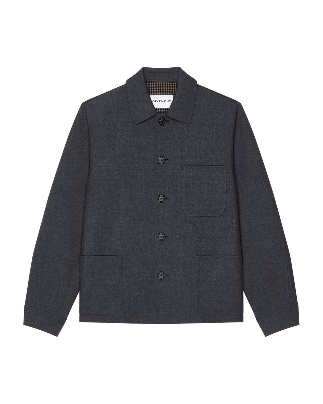 Givenchy Blue Wool-Silk Overshirt for men
