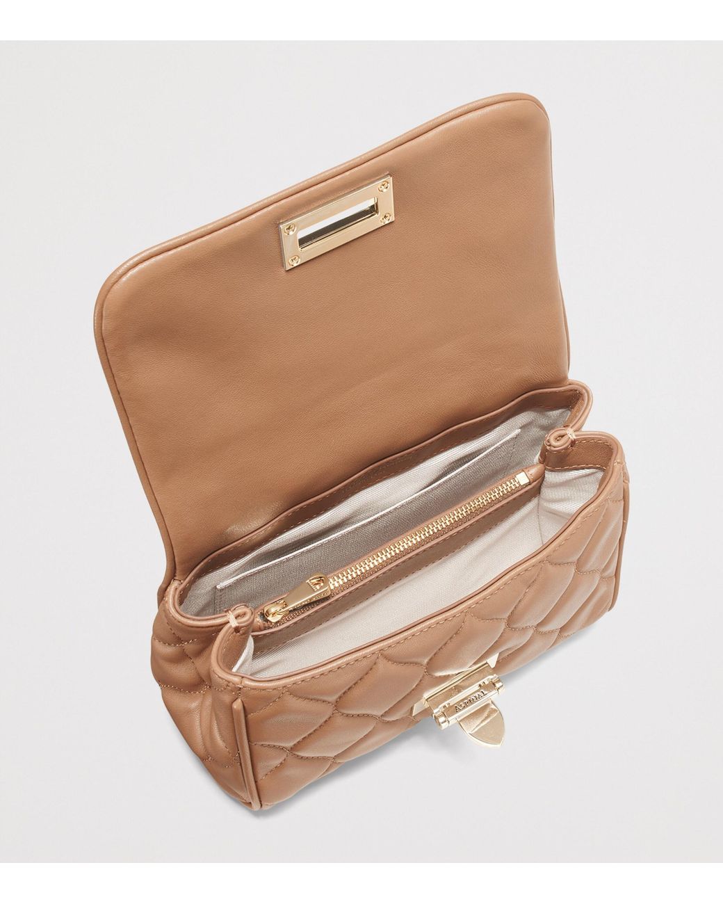 Aspinal Brown Small Leather Lottie Cross-Body Bag