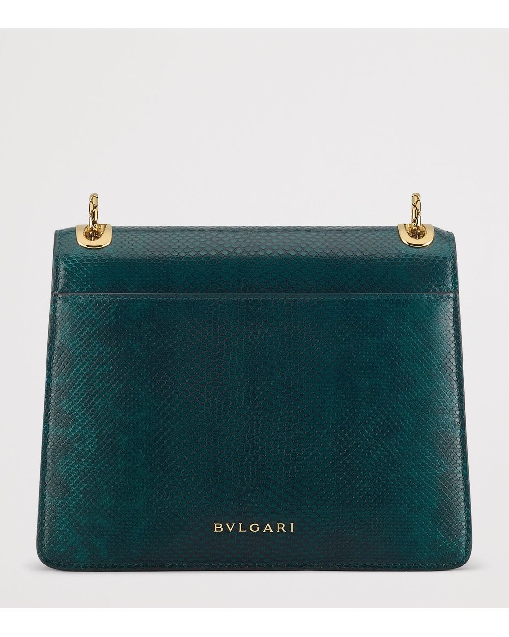 BVLGARI Green Karung Leather Serpenti Forever Cross-Body Bag