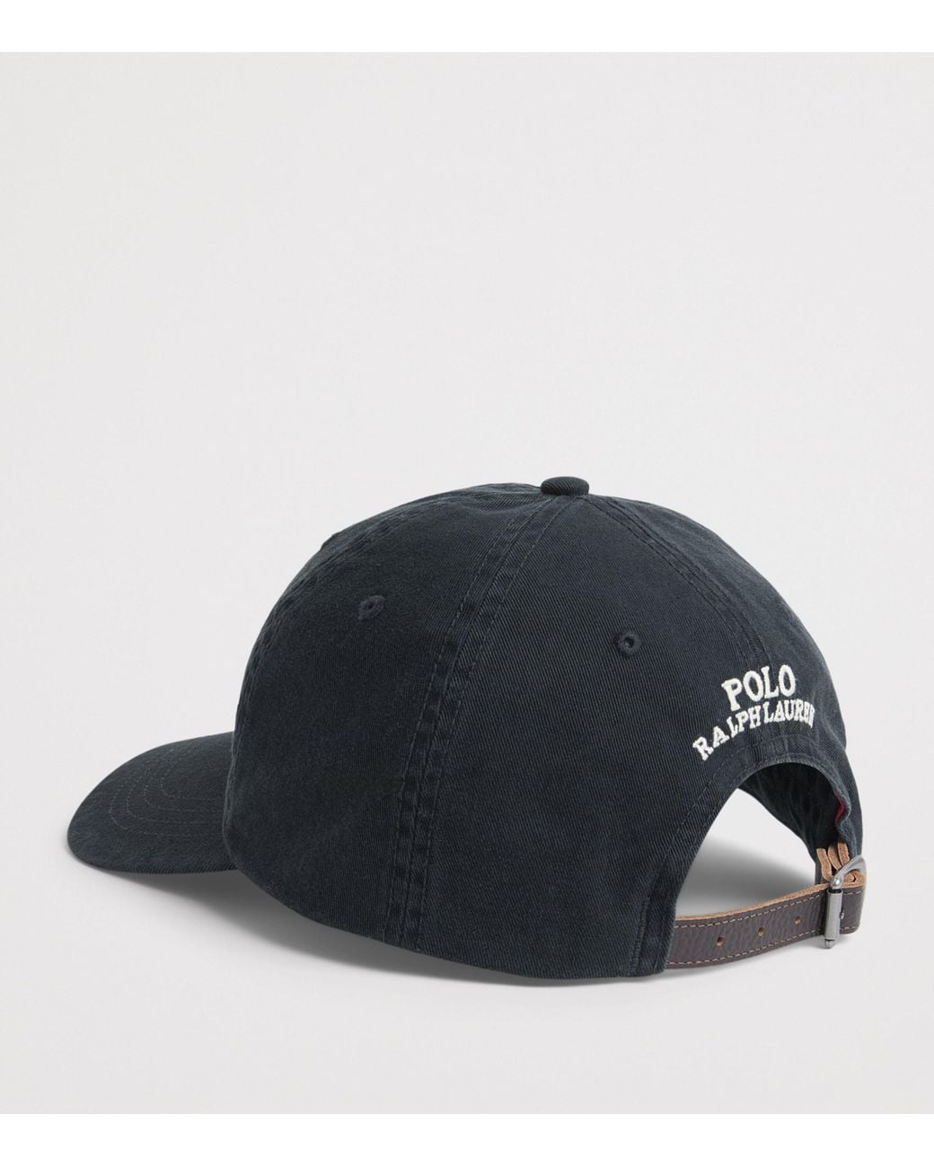 Polo Ralph Lauren Black Cotton Polo Bear Baseball Cap for men