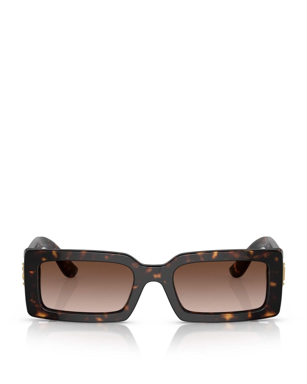 Dolce & Gabbana Brown Acetate Rectangle Sunglasses