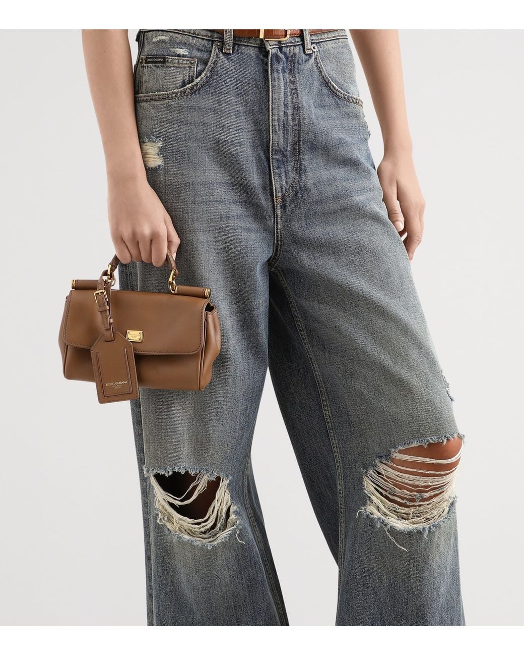 Dolce & Gabbana Brown Plongé Calfskin My Sicily Cross-Body Bag