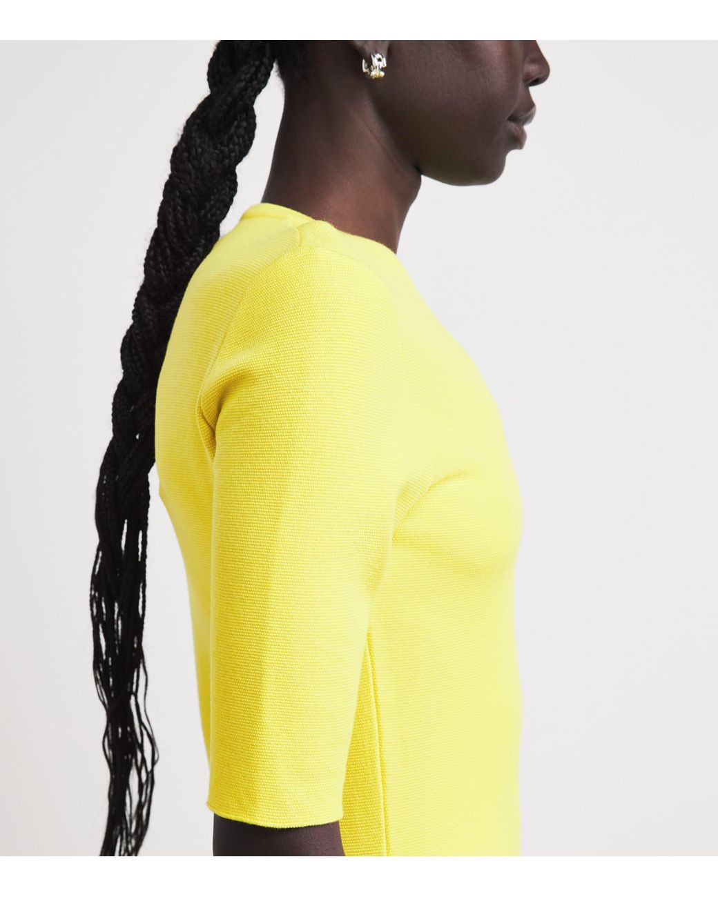 Gabriela Hearst Yellow Wool Axis Short-Sleeve Sweater