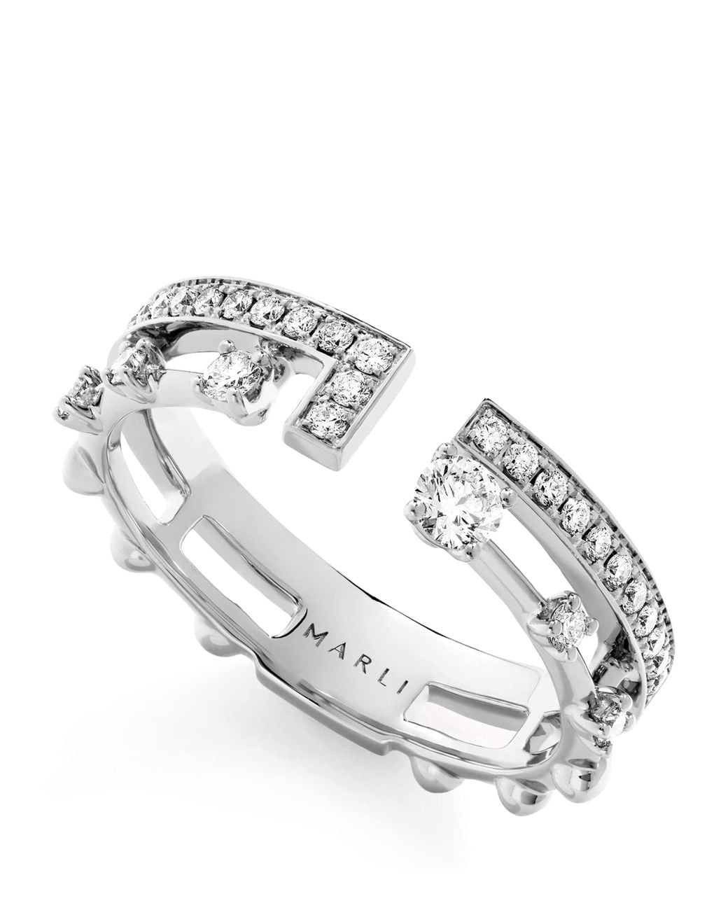 Marli New York Metallic And Diamond Avenues Index Ring