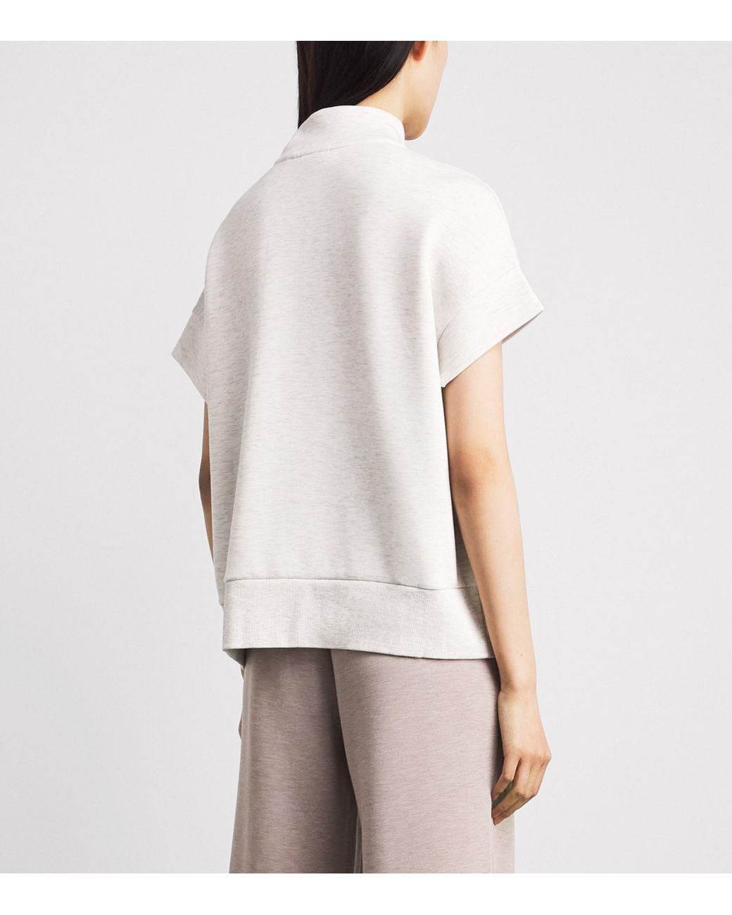 Varley White Ritchie Short-Sleeve Half-Zip Sweatshirt