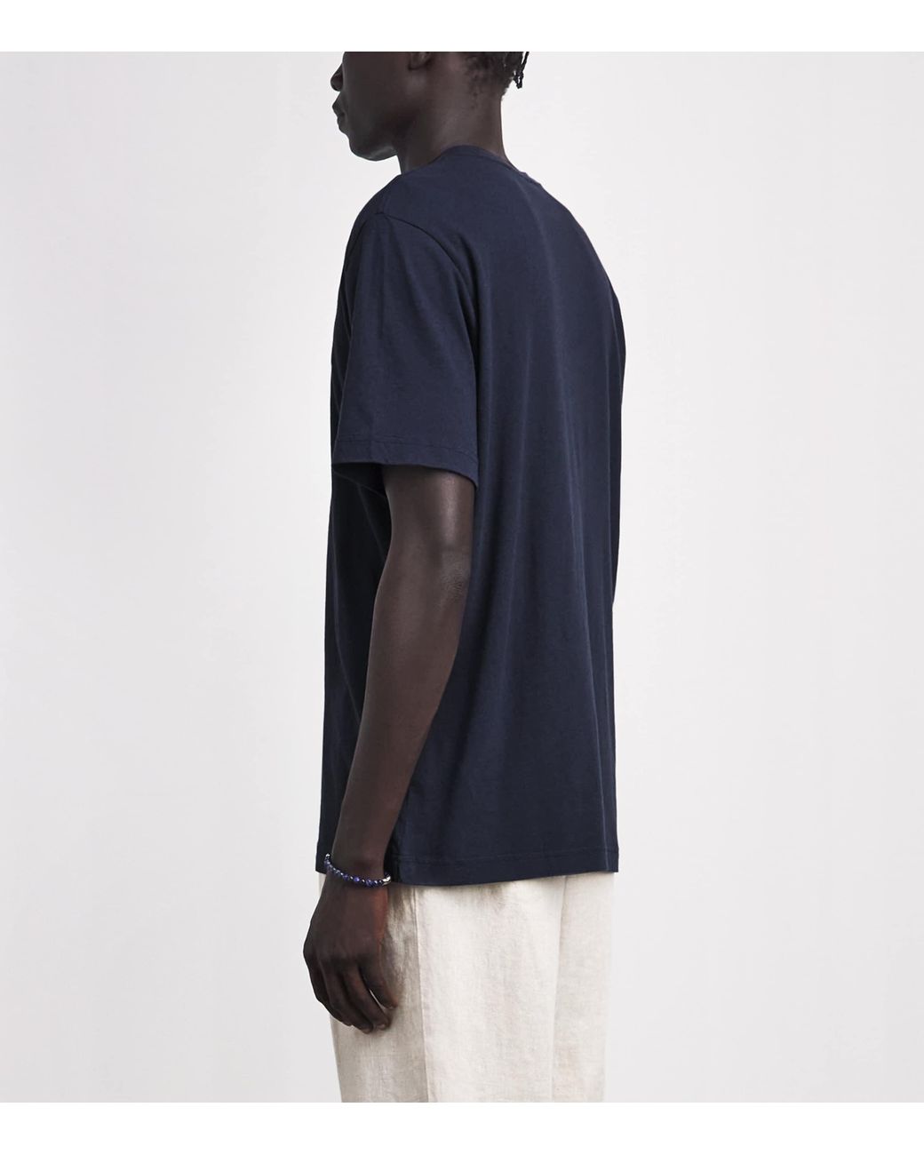Frescobol Carioca Blue Cotton-Linen Dinis T-Shirt for men