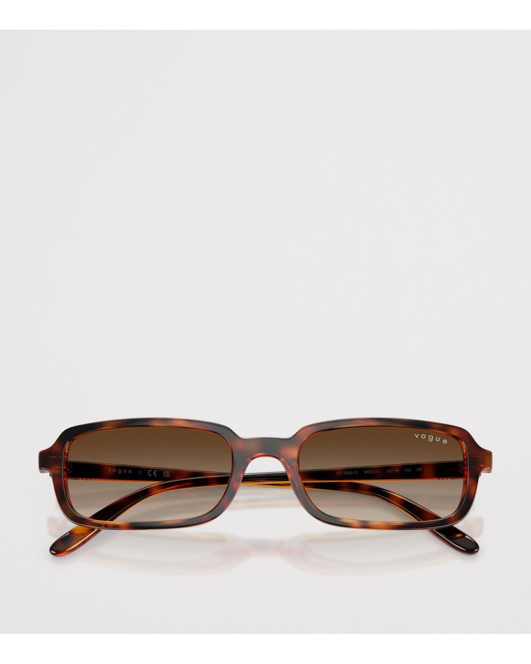 Vogue Brown Tortoiseshell Rectangular Sunglasses