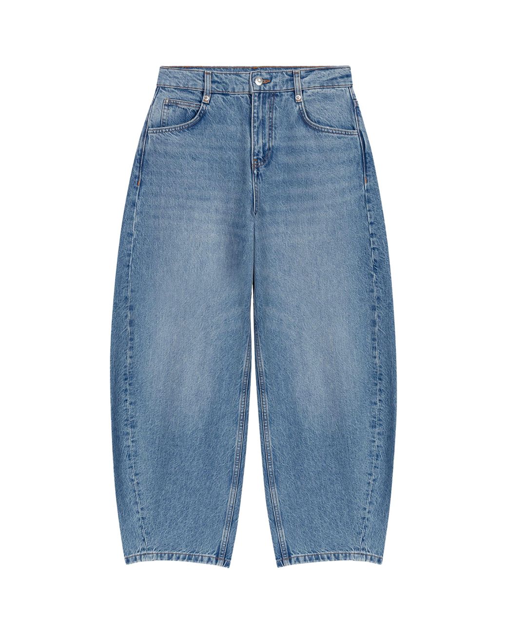 Maje Blue Cropped Barrel Jeans