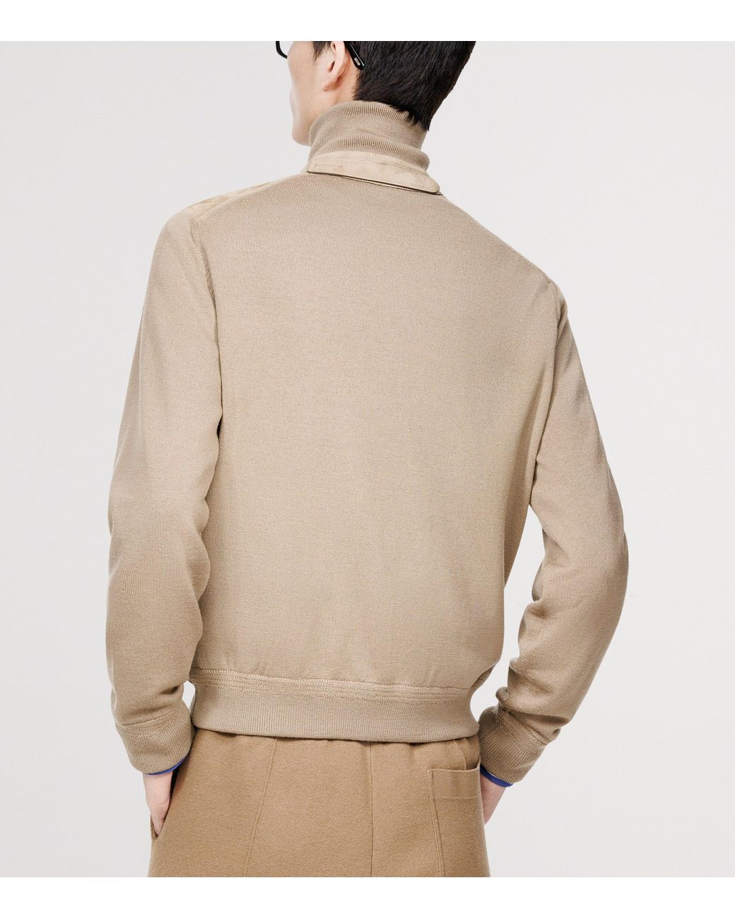 Tom Ford Natural Virgin Wool Zip-Up Sweater for men