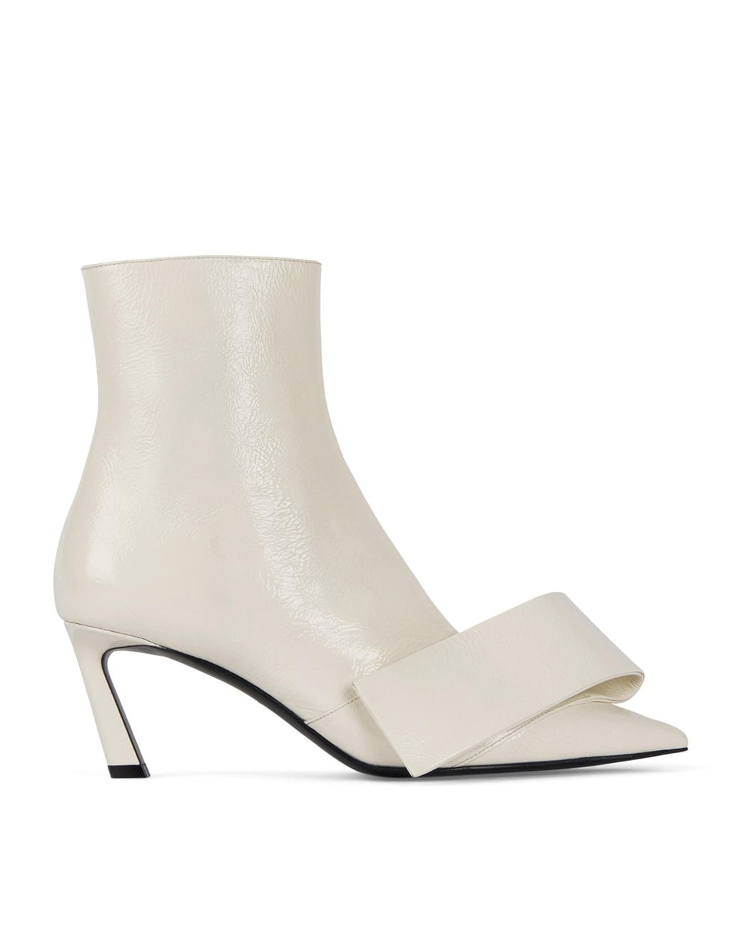 Givenchy White Leather Twisted Ribbon Ankle Boots 65