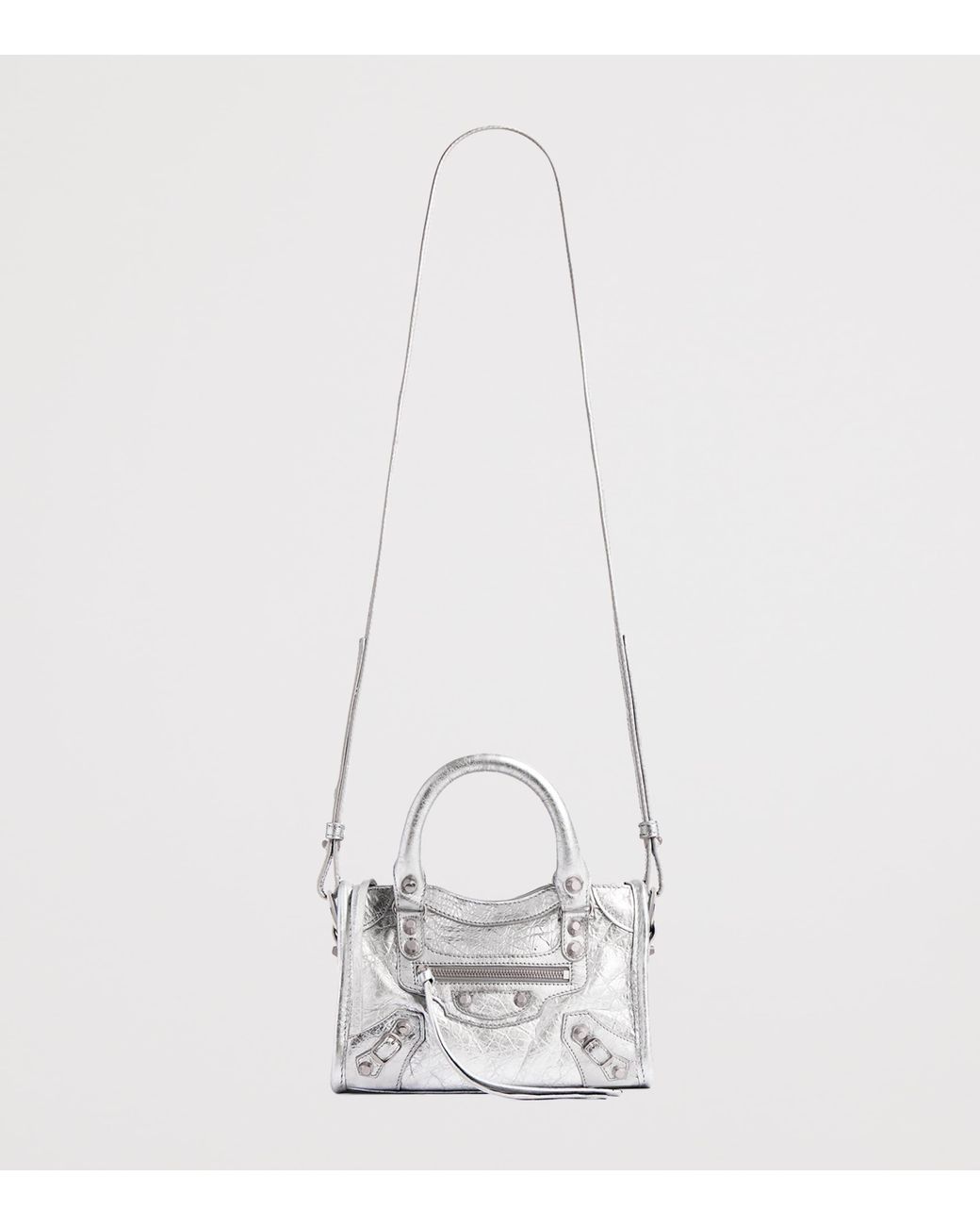 Balenciaga White Metallic Le City Nano Top-Handle Bag