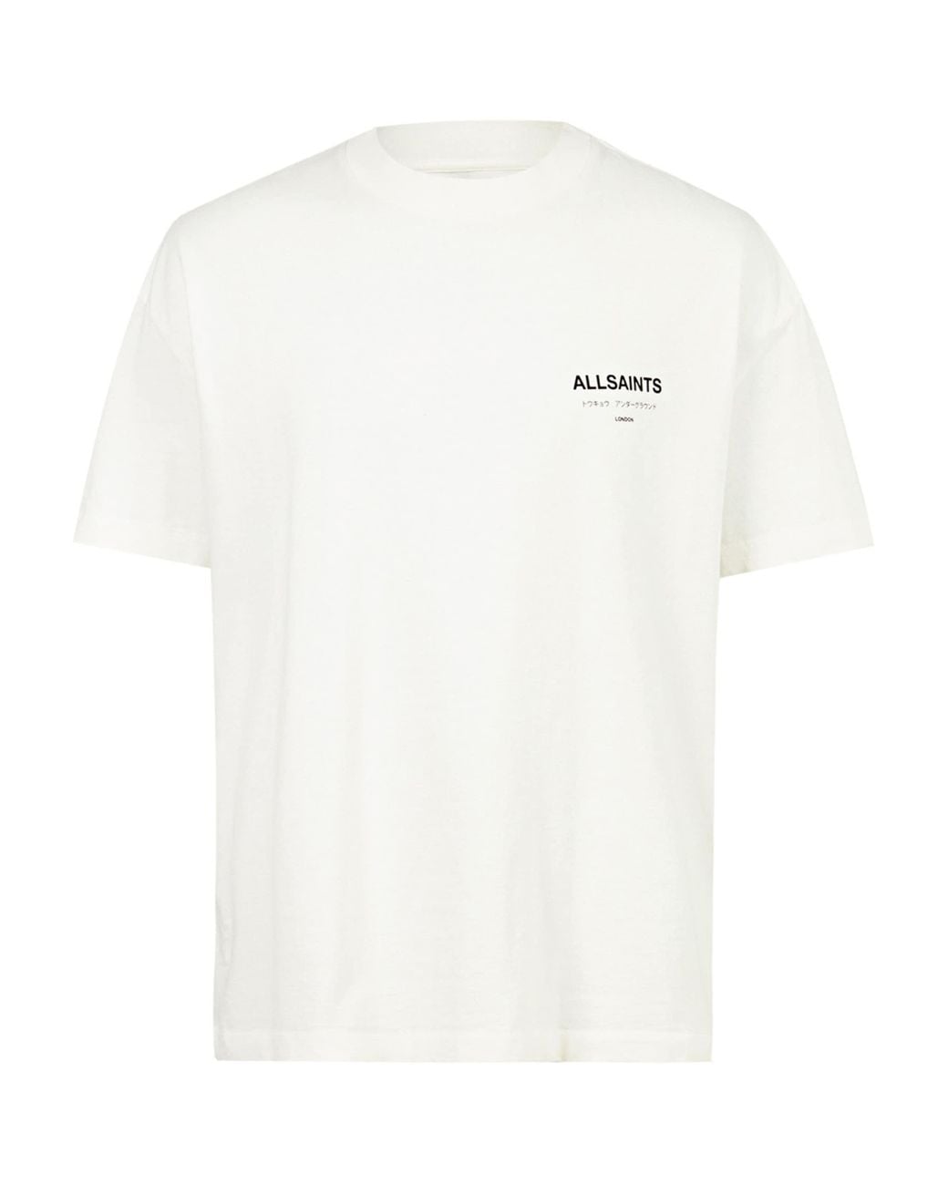 AllSaints White Organic Cotton Underground T-Shirt for men