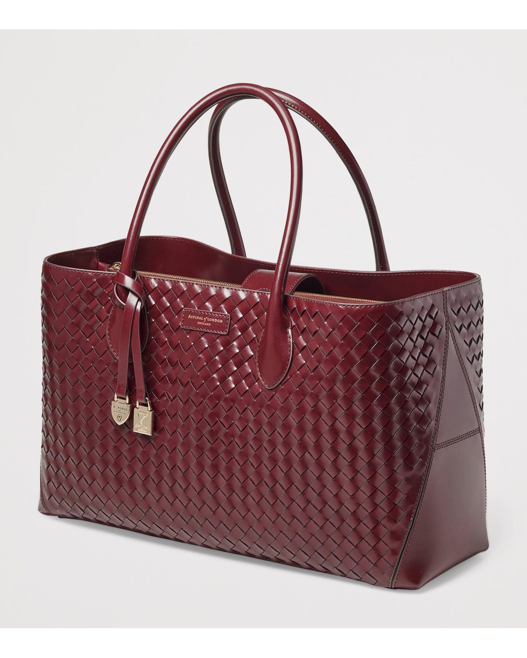 Aspinal Red Leather London Tote Bag