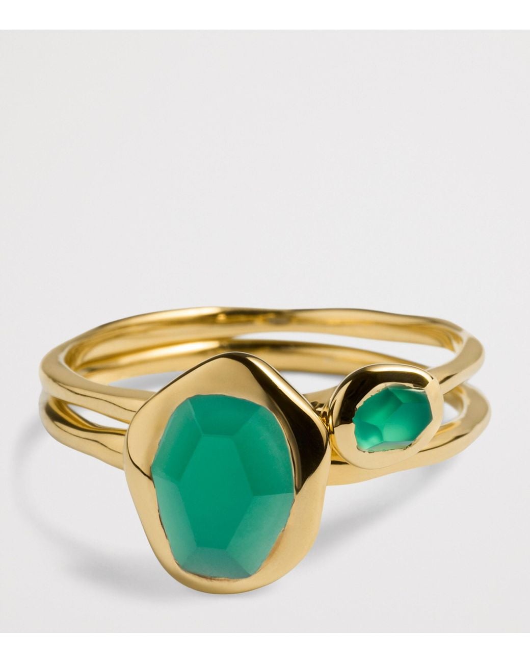 Monica Vinader Yellow Vermeil And Onyx Odyssey Stacking Ring