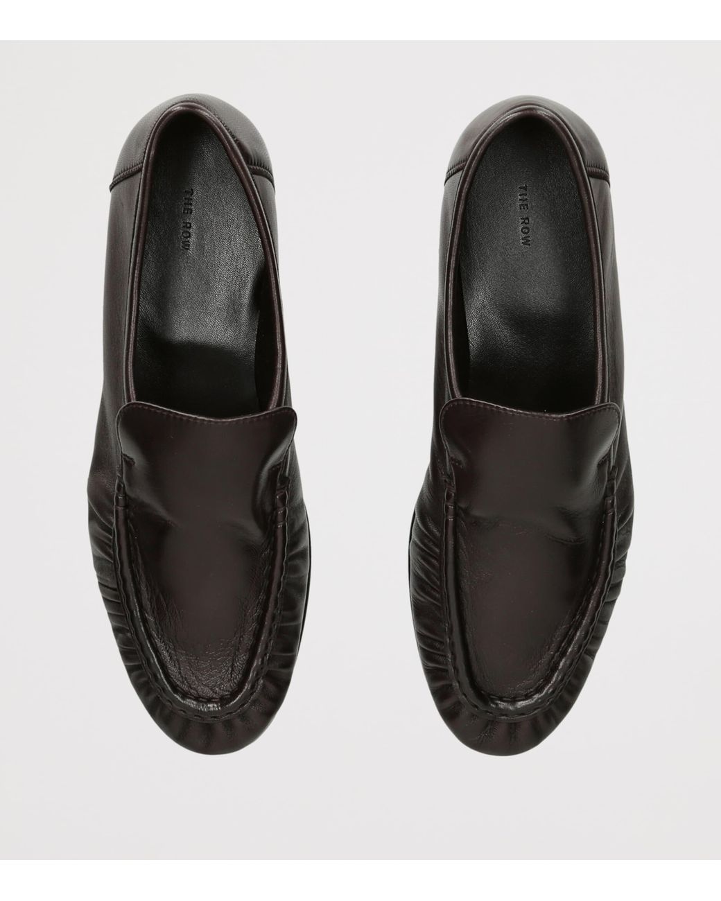 The Row Black Soft Moccasin Two Leather Loafers