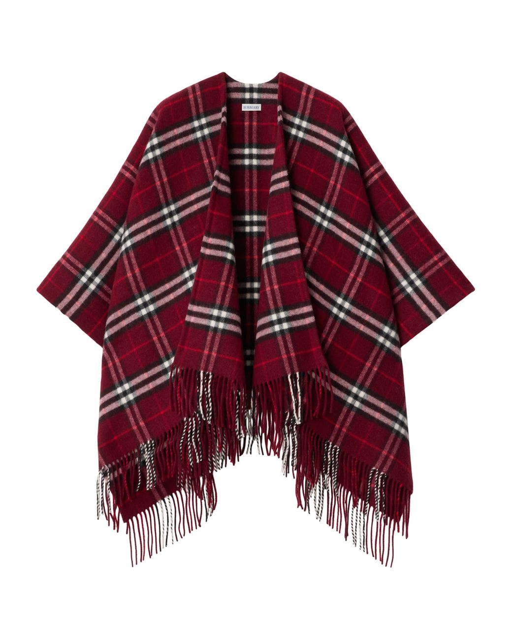 Burberry Red Check Wool Cashmere Cape