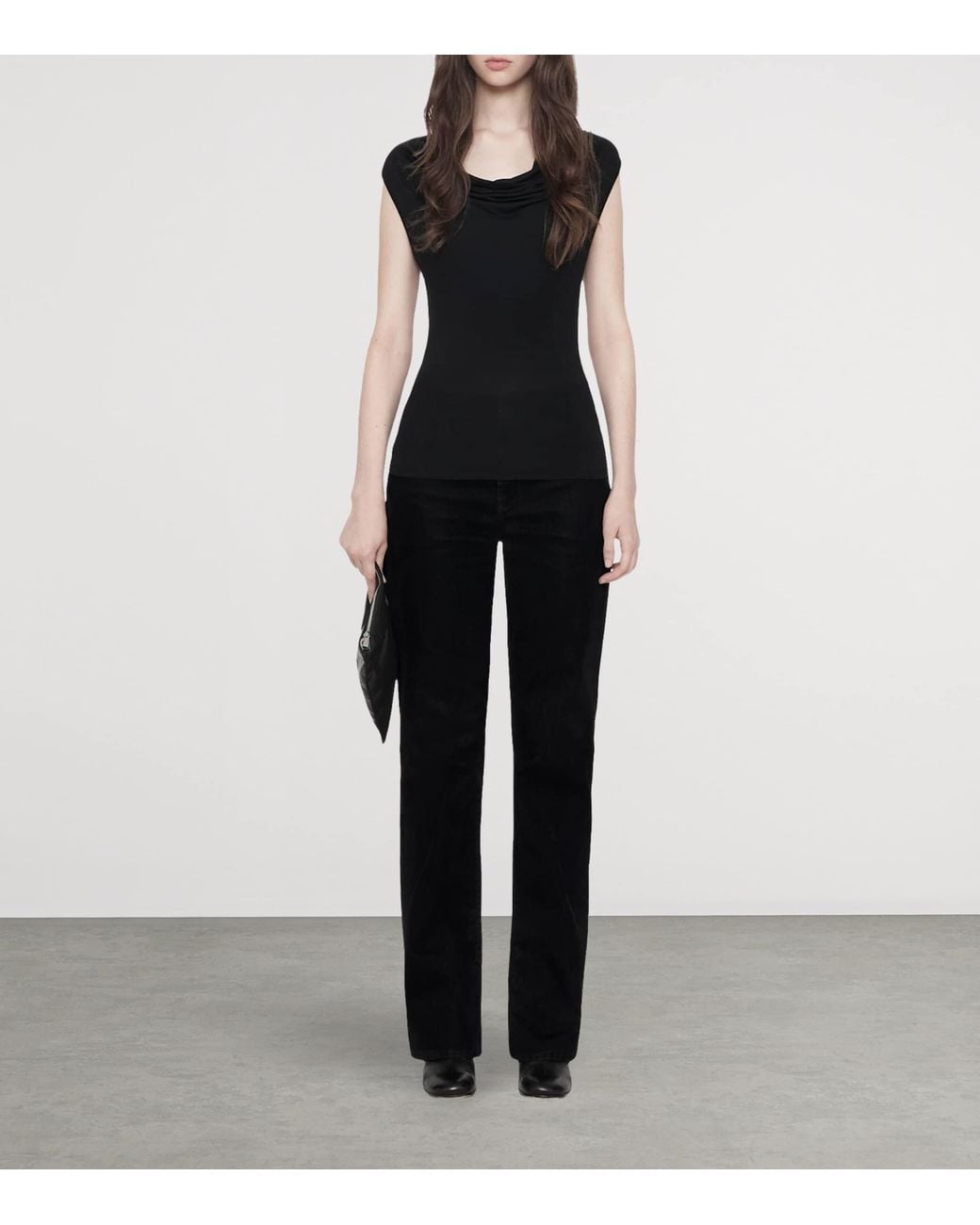 AllSaints Black Cowl-Neck Malina Top