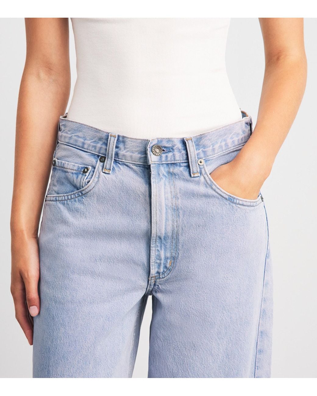 Agolde Blue Low Curve Cropped Jeans