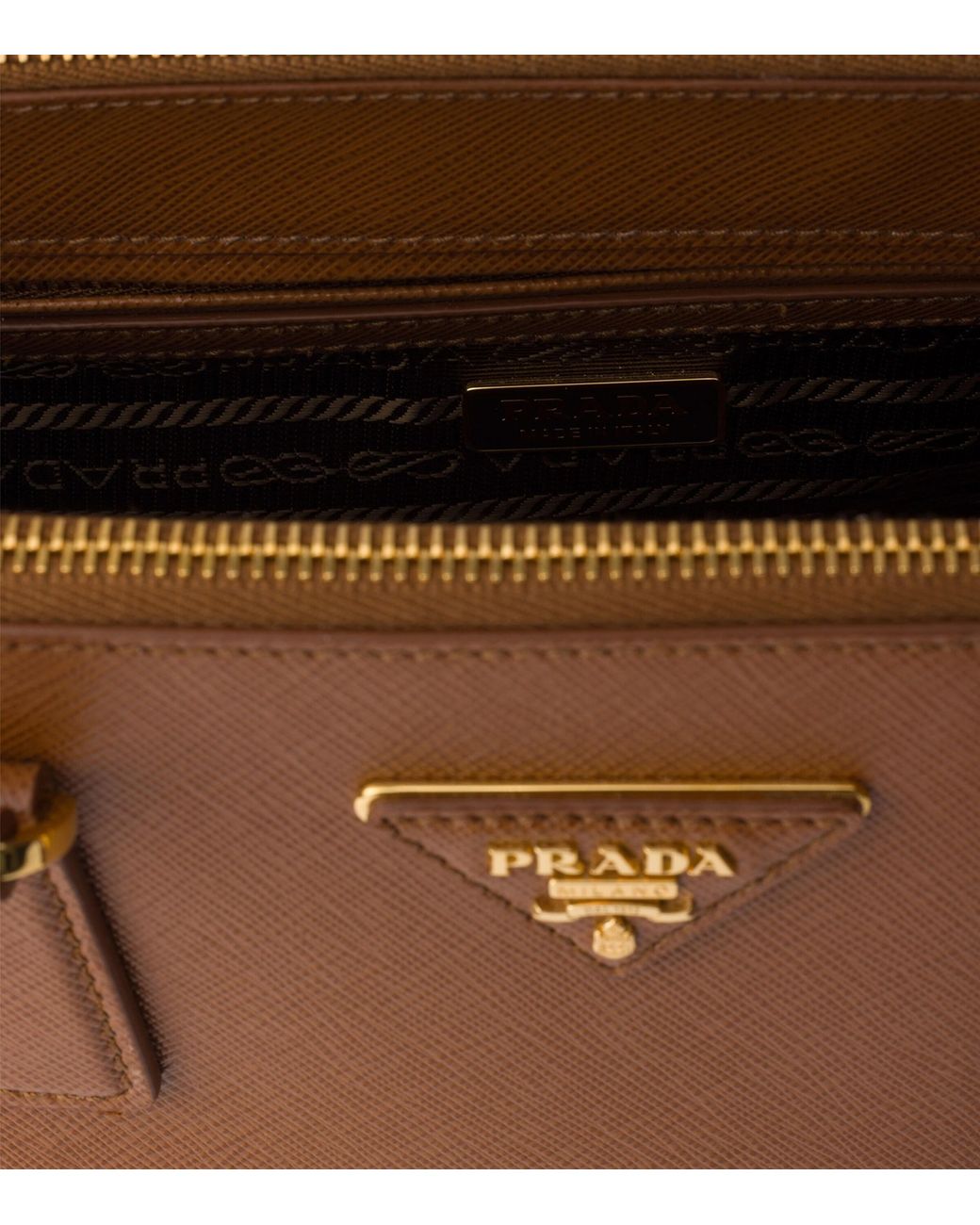 Prada Brown Medium Leather Galleria Top-Handle Bag