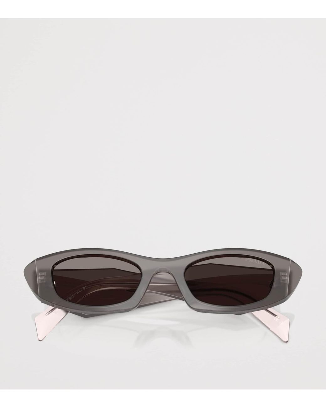 Prada Gray Acetate Oval Sunglasses