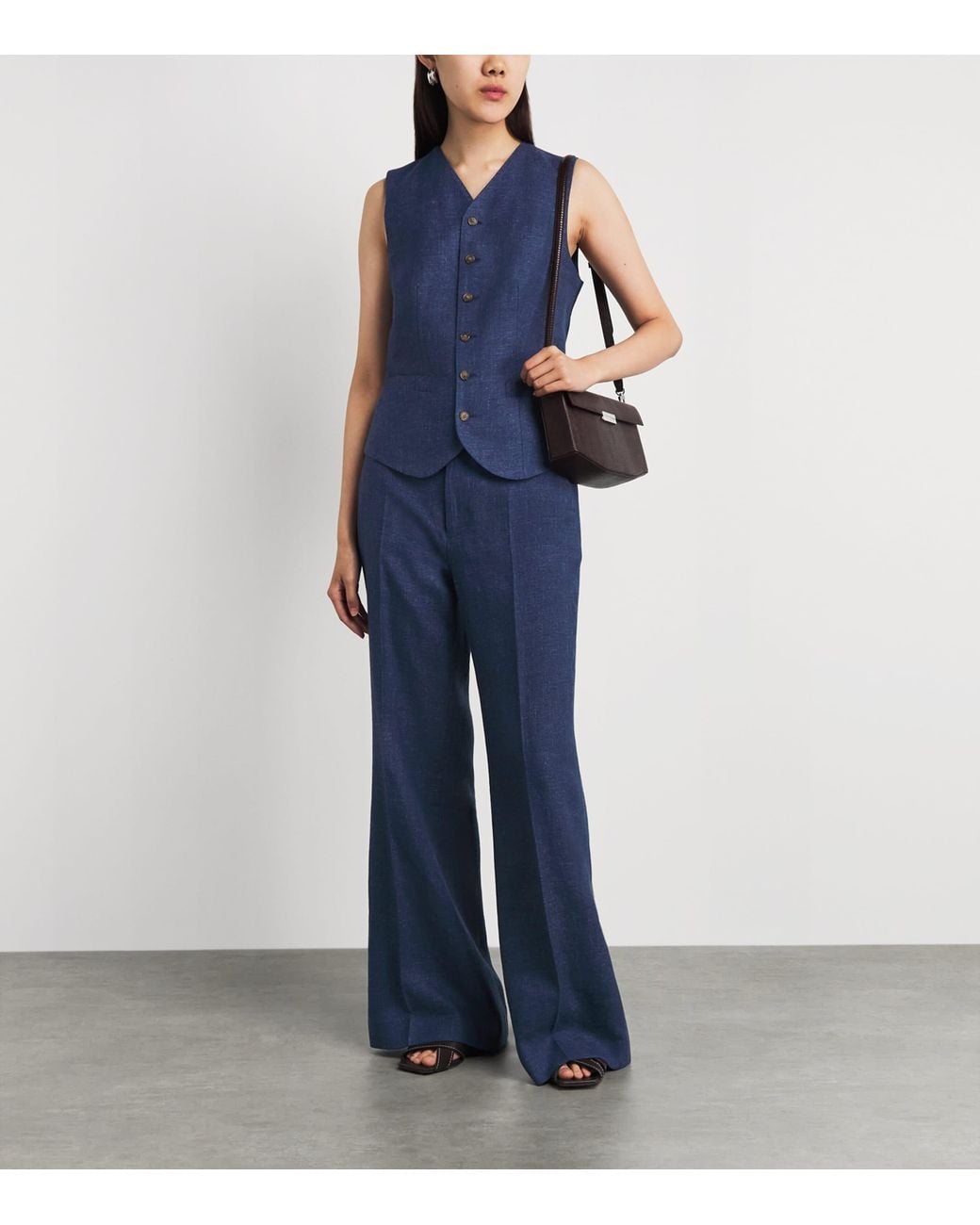 Polo Ralph Lauren Blue Linen-Cotton Beaton Trousers