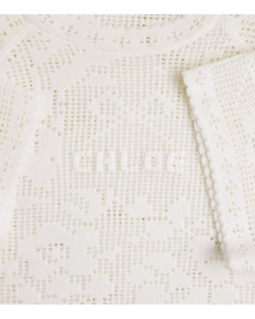 Chloé White Pointelle Knit Mini Dress