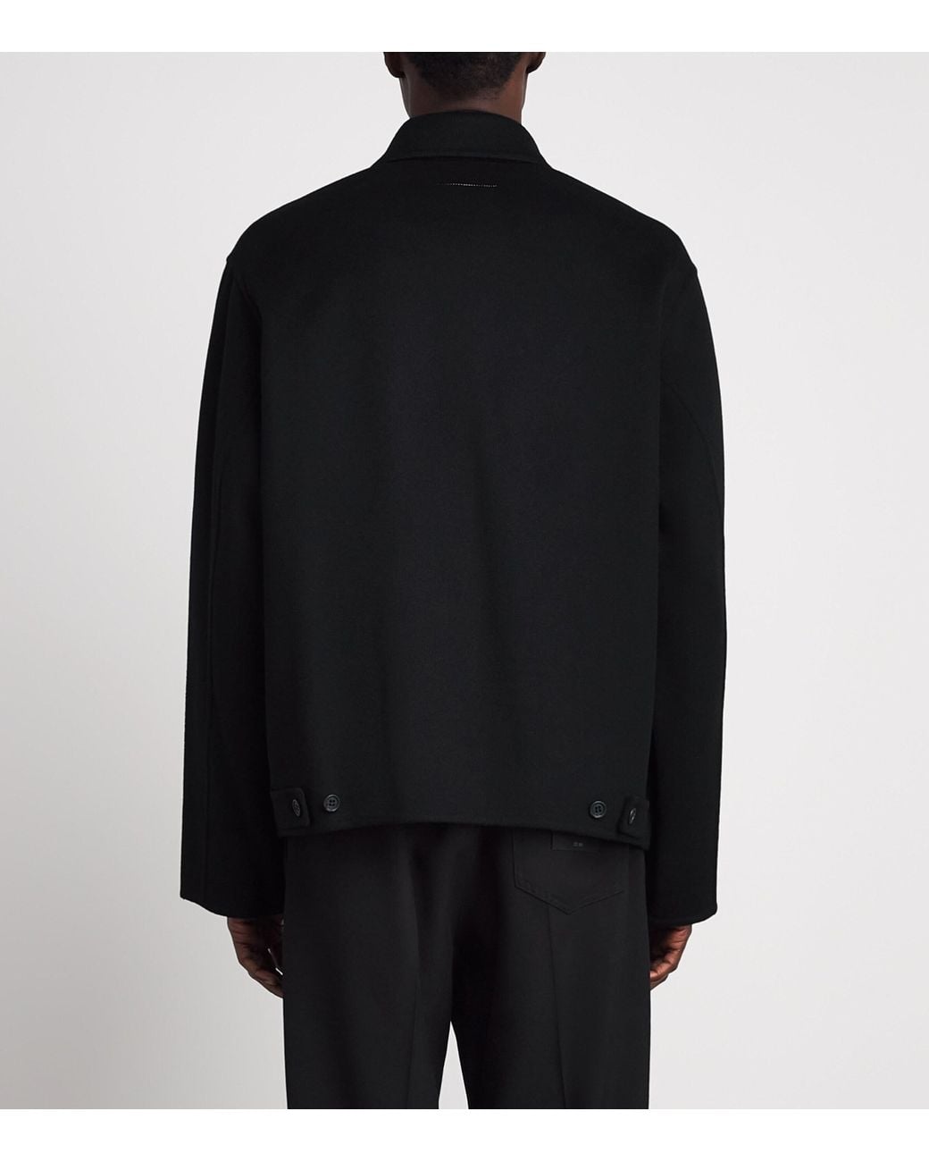 MM6 by Maison Margiela Black Wool Zip-Up Jacket for men